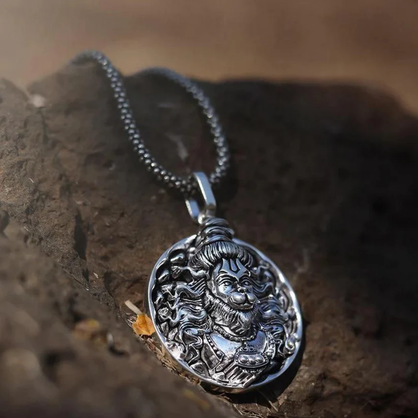Hanumanji Strength Silver Pendent