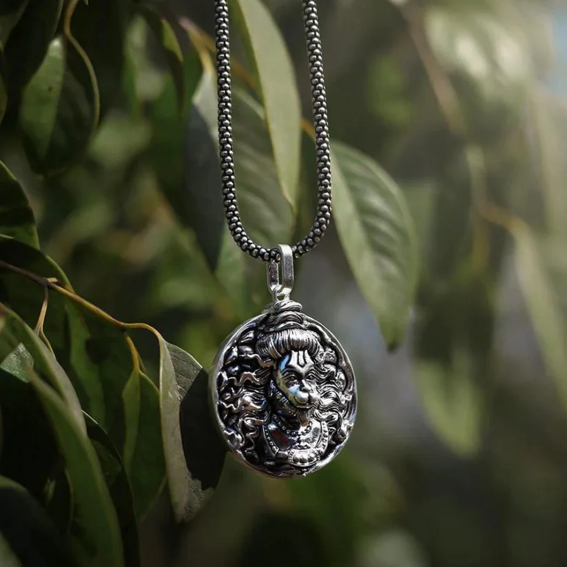 Hanumanji Strength Silver Pendent