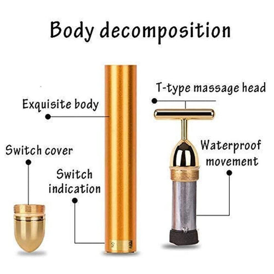 24K Gold Electric Facial Massager