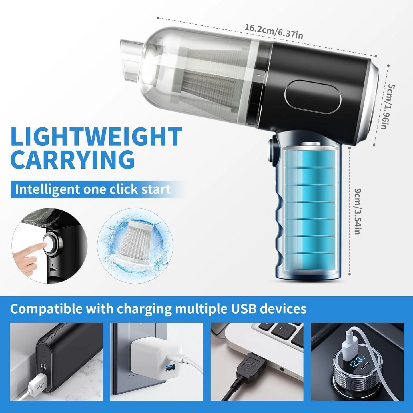 2-in-1 Wireless Rechargeable Vacuum Cleaner